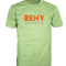 Green t-shirt with orange 'BENY' logo on the chest