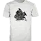 White Brooklyn Dragons T-shirt with small black dragon-shaped Brooklyn map design on the chest