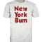 White New York Bum T-shirt with brick-color “New York Bum” logo and slogan “Nothing to Loose”
