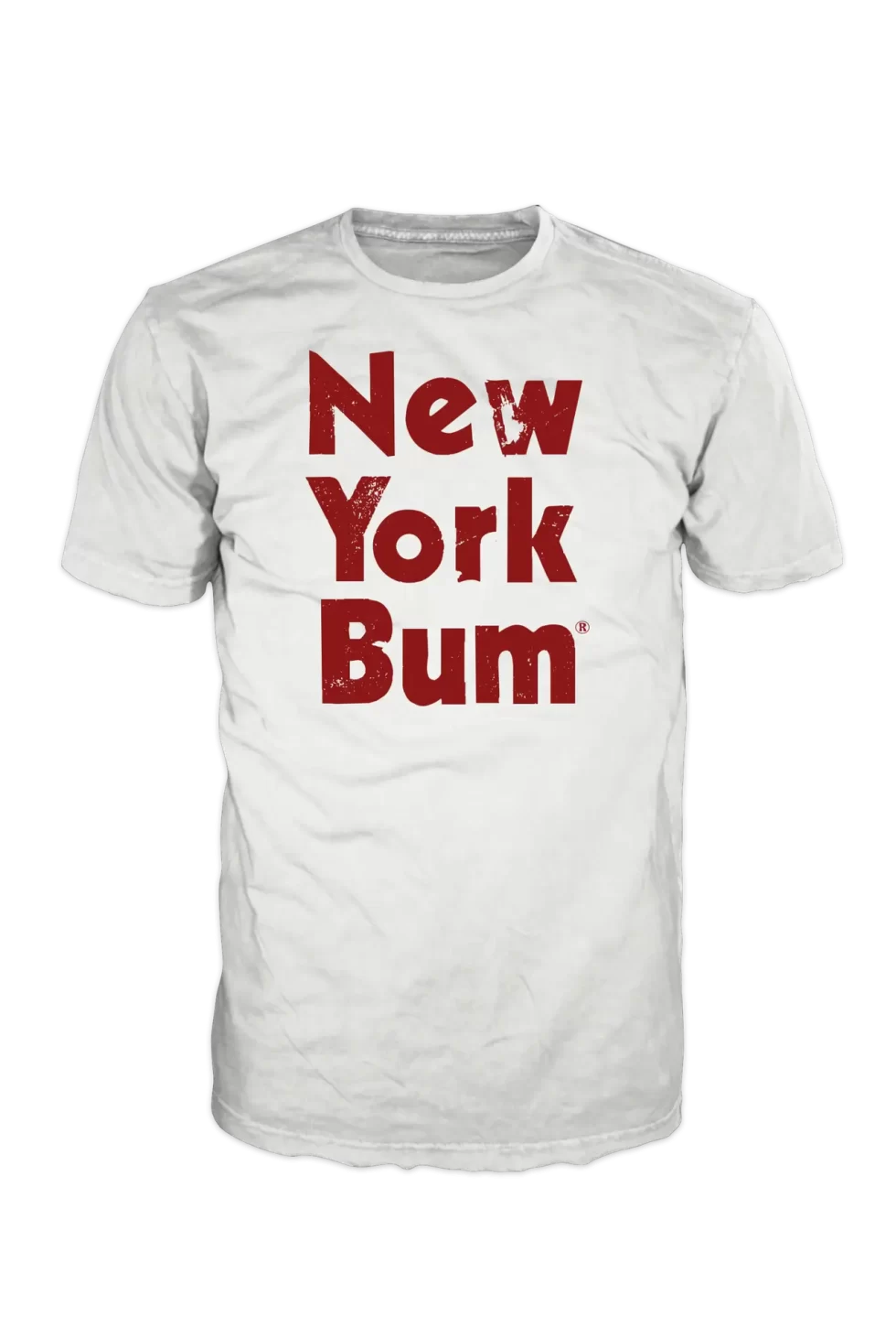 White New York Bum T-shirt with brick-color “New York Bum” logo and slogan “Nothing to Loose”