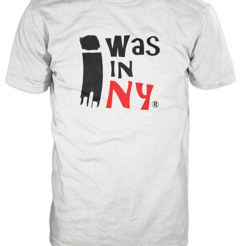 White I Was In NY T-shirt with red and black “I Survived NYC” lettering