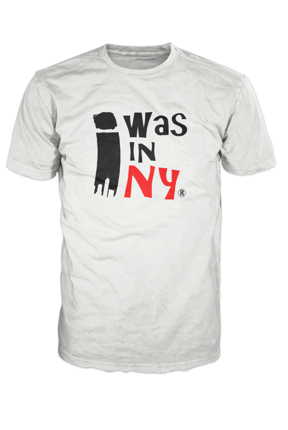 White I Was In NY T-shirt with red and black “I Survived NYC” lettering